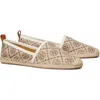 Tory Burch T Monogram Espadrille Flat In Neutral