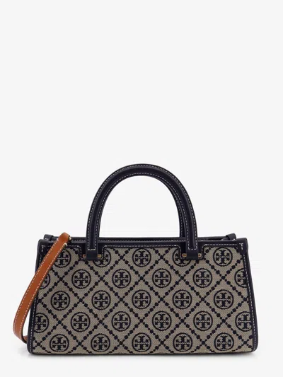 Tory Burch T Monogram E/w Fabric And Leather Bag