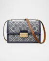 TORY BURCH T MONOGRAM FLAP CANVAS SHOULDER BAG