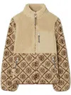 Tory Burch T Monogram Fleece Jacket In Neutrals
