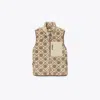 Tory Burch T Monogram Fleece Vest In Brown