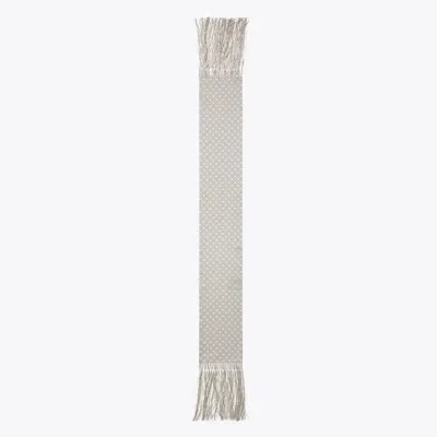 Tory Burch T Monogram Fringed Oblong Scarf In Orange