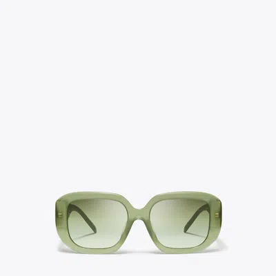 Tory Burch T Monogram Geometric Sunglasses In Brown