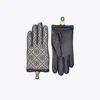 Tory Burch T Monogram Gloves In Blue