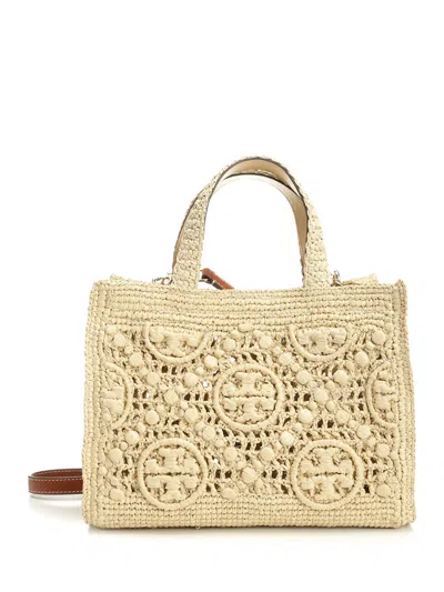 Tory Burch T Monogram Handbags Beige