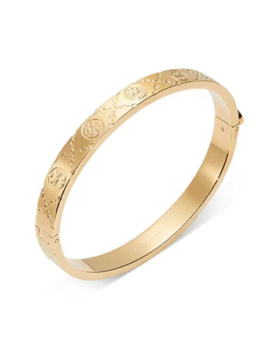 Tory Burch T Monogram Hinge Bracelet In Gold