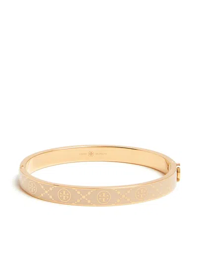 Tory Burch T Monogram Hinge Bracelet In Neutrals