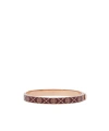 Tory Burch T Monogram Hinged Bracelet In Rose Gold/burken Red