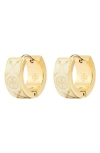 Tory Burch Small T Monogram Hoop Earrings In Tory Gold/new Ivory
