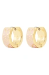 Tory Burch T Monogram Hoop Earring In Tory Gold/pink