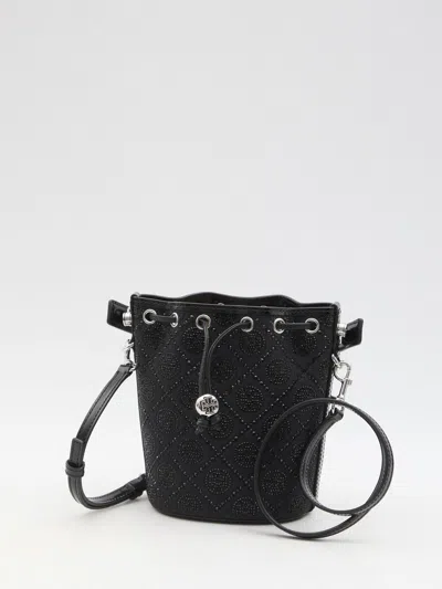 Tory Burch T Monogram Hotfix Mini Bucket Bag In Black