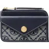 Tory Burch T Monogram Jacquard & Leather Envelope Zip Card Case