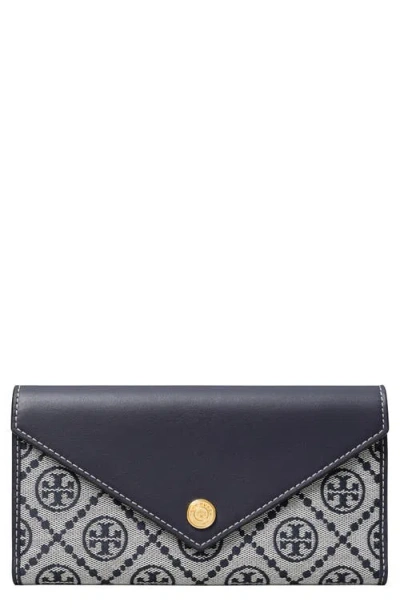 Tory Burch T Monogram Jacquard & Leather Trifold Envelope Wallet