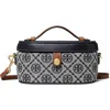 Tory Burch T Monogram Jacquard & Leather Vanity Train Case