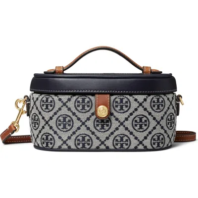 Tory Burch T Monogram Jacquard & Leather Vanity Train Case