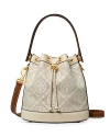 Tory Burch T Monogram Jacquard Bucket Bag In Green