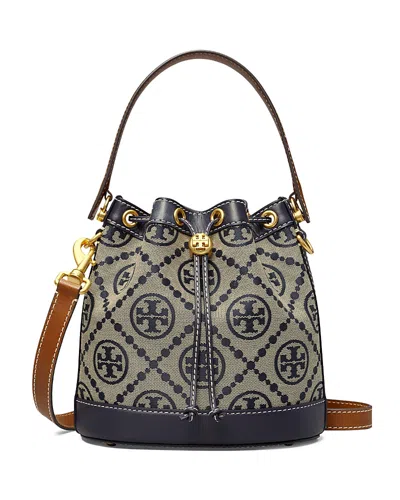 Tory Burch T Monogram Jacquard Bucket Bag In Tory Navy