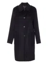 Tory Burch T-monogram Jacquard Button Coat In Black