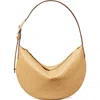 Tory Burch T-monogram Jacquard Crescent Shoulder Bag In Brown