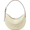 Tory Burch T-monogram Jacquard Crescent Shoulder Bag In White