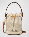 Tory Burch T-monogram Jacquard Mini Bucket Bag In Ivory