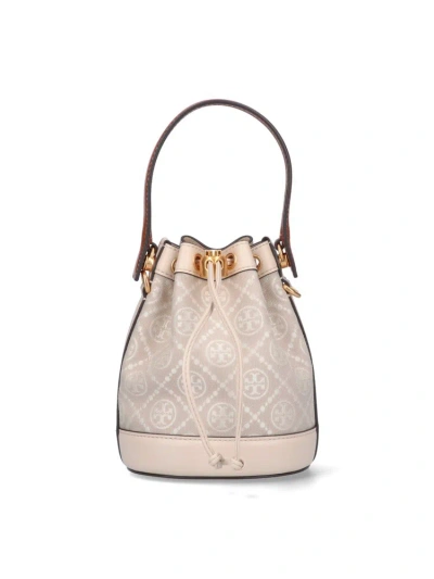 Tory Burch T Monogram Jacquard Mini Bucket Bag In Multi