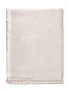 Tory Burch T Monogram Jacquard Oblong Scarf With Fringed Edges In White