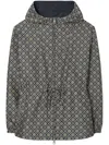 Tory Burch T Monogram-jacquard Reversible Anorak In Blue