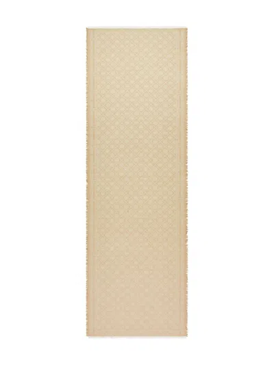 Tory Burch T Monogram-jacquard Scarf In Neutral