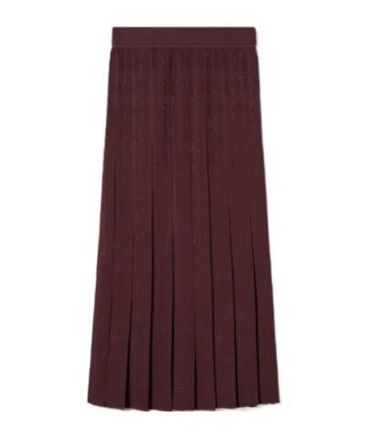 Tory Burch T Monogram Jacquard Skirt In Brown