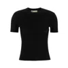 Tory Burch Lacehole Logo T-shirt In Black