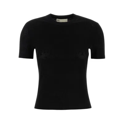 Tory Burch T Monogram Jacquard Sweater In Black