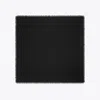 Tory Burch Fringed Edge Black Silk-cotton Blend Square Scarf In Black