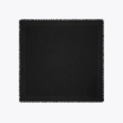 Tory Burch T-monogram Jacquard Silk Scarf In Black