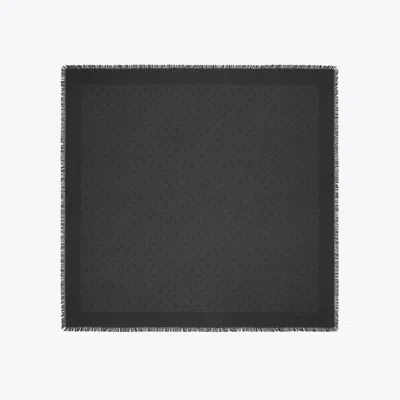 Tory Burch T Monogram Jacquard Traveler Scarf In Black