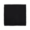 Tory Burch Fringed Edge Black Silk-cotton Blend Square Scarf In Black