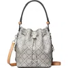 Tory Burch T Monogram Jacquard Utility Bucket Bag In Gray