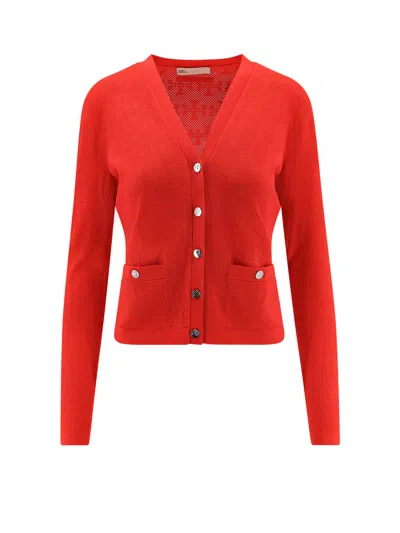 Tory Burch T Monogram Jacquard Viscose Blend Cardigan