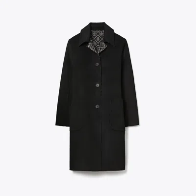 Tory Burch T Monogram Jacquard Wool Coat