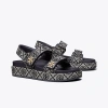 Tory Burch 35mm T Mono Kira Sport Jacquard Sandals In Perfect Navy