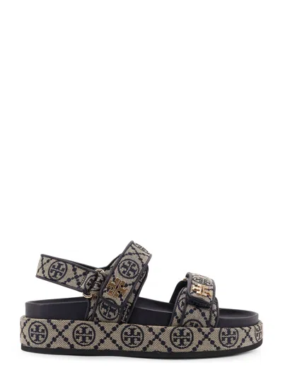 TORY BURCH T MONOGRAM KIRA JACQUARD FABRIC SANDALS