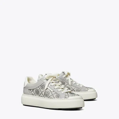 Tory Burch T Monogram Ladybug Sneaker In T Monogram Mercury/bay Gray/blanc