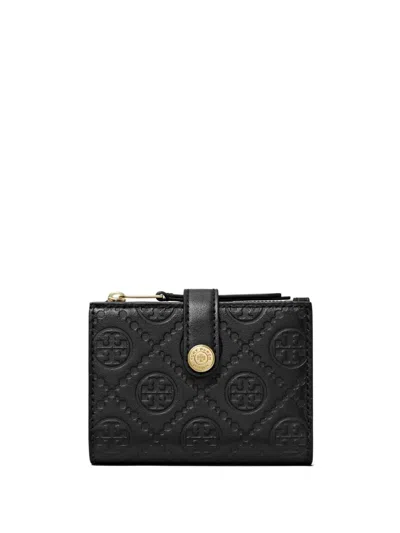Tory Burch T-monogram Leather Bi-fold Wallet In Black