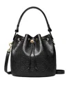 Tory Burch T Monogram Leather Bucket Bag In Black