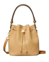 Tory Burch T Monogram Leather Bucket Bag In Brown