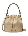 Tory Burch T Monogram Debossed Bucket Bag In Fresh Clay