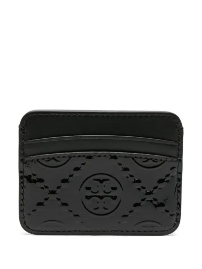 Tory Burch T-monogram Leather Cardholder In Schwarz