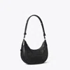 Tory Burch T Monogram Leather Crescent Bag In Black