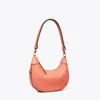 Shop Tory Burch T Monogram Leather Crescent Bag In Coral Crush