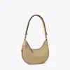 Tory Burch T Monogram Leather Crescent Bag In Fresh Clay